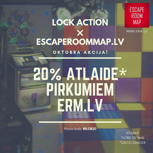 Whole october 20% discout to Lock Action rooms