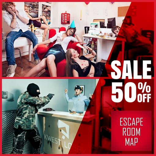 50% discout for Office party and Lottery robbery