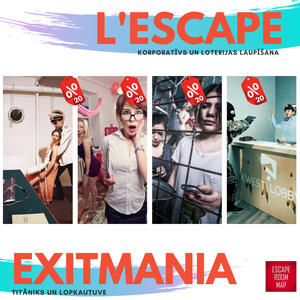 Whole January 20% discount for L'Escape, Exitmania and Escape.lv rooms